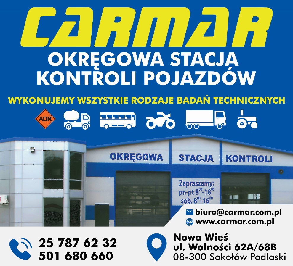 CARMAR Okręgowa Stacja Kontroli Pojazdów - geometria zawieszenia SOKOŁÓW PODLASKI geometria zawieszenia SOKOŁÓW PODLASKI